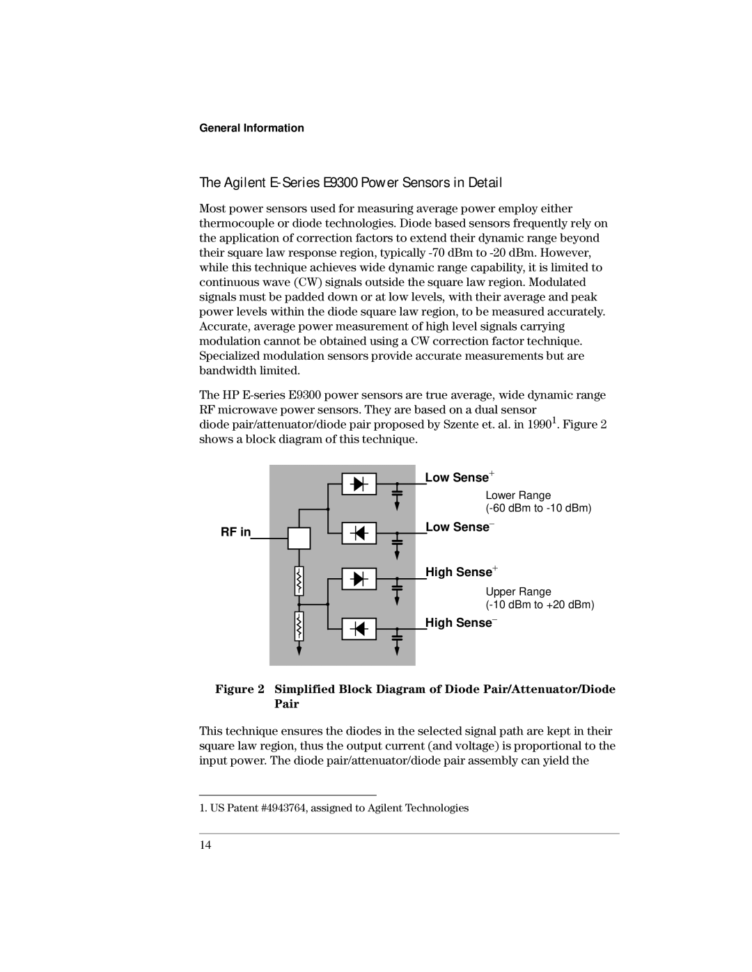 Agilent Technologies manual Agilent E-Series E9300 Power Sensors in Detail 