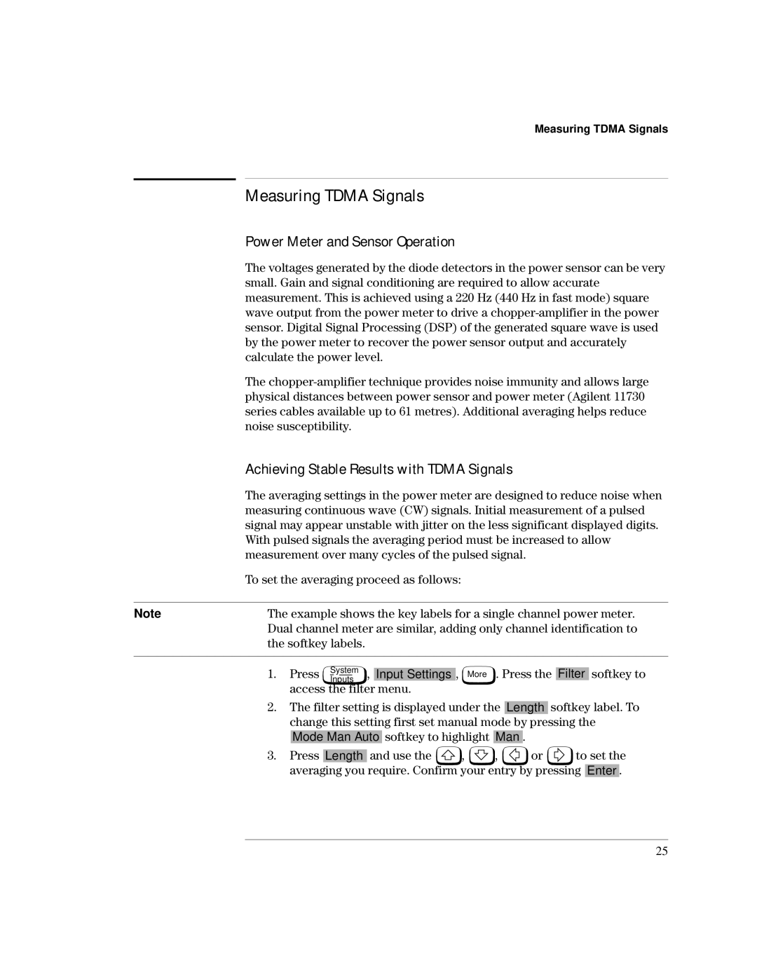 Agilent Technologies E9300 manual Measuring Tdma Signals, Power Meter and Sensor Operation 