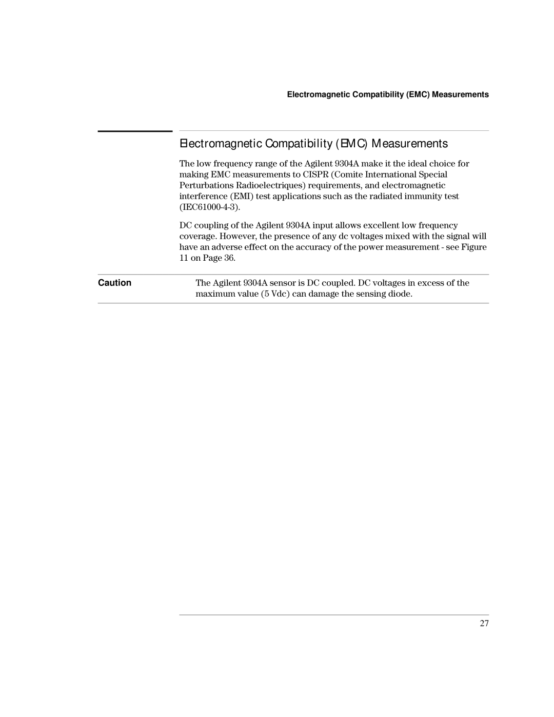 Agilent Technologies E9300 manual Electromagnetic Compatibility EMC Measurements 