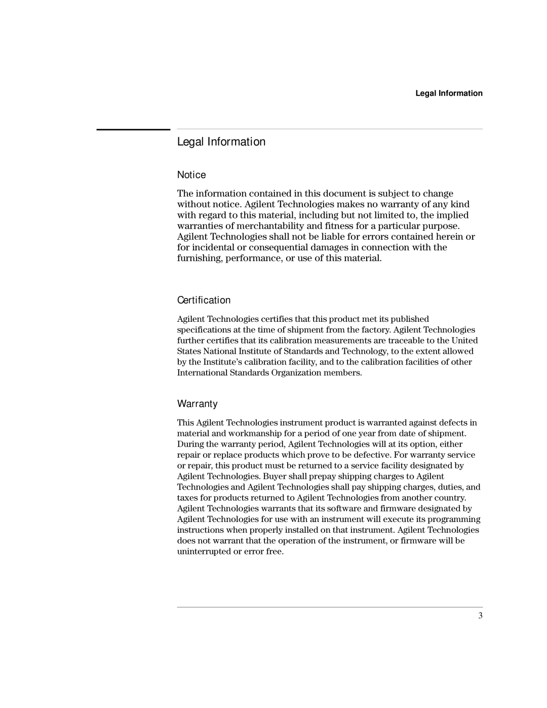 Agilent Technologies E9300 manual Legal Information, Certification, Warranty 