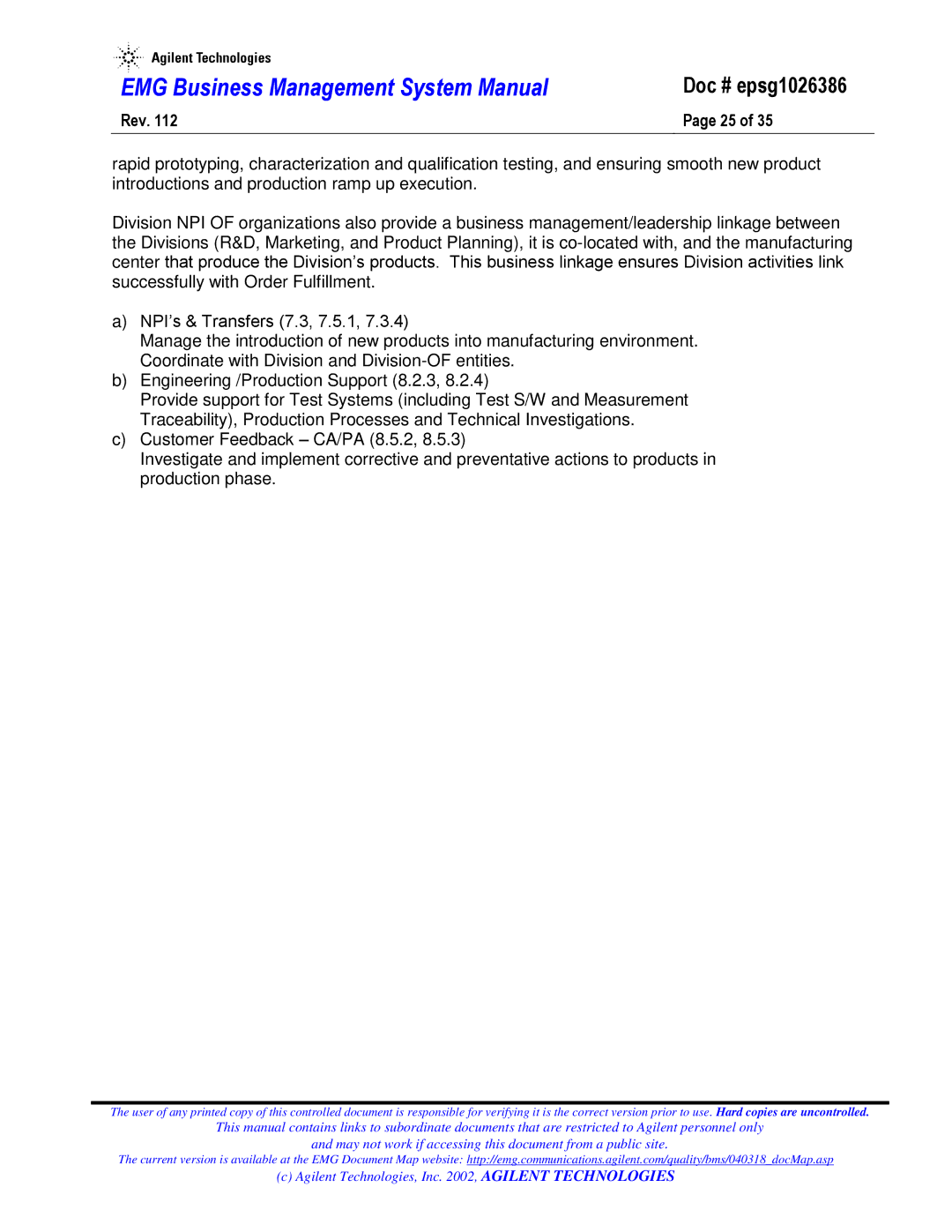 Agilent Technologies epsg1026386 system manual  