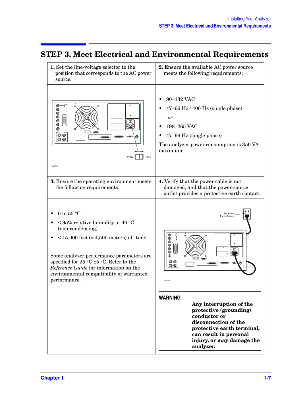 Agilent Technologies 8720ET, ES, 8722ET, 8719ET quick start Meet Electrical and Environmental Requirements 