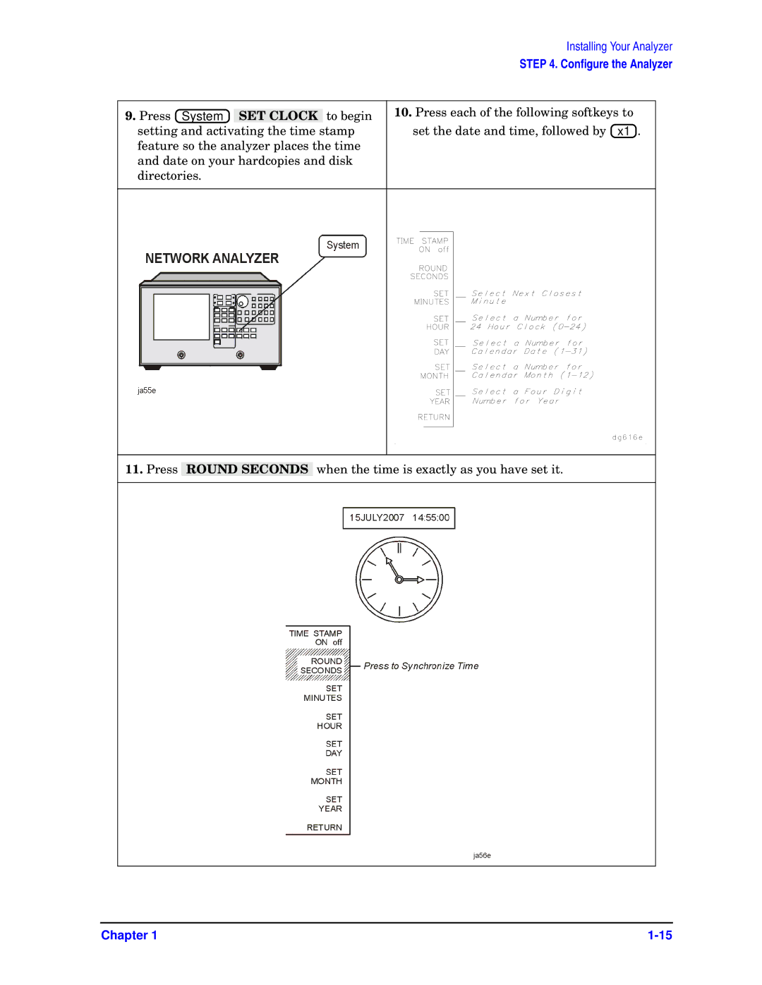 Agilent Technologies 8720ET, ES, 8722ET, 8719ET quick start SET Clock 