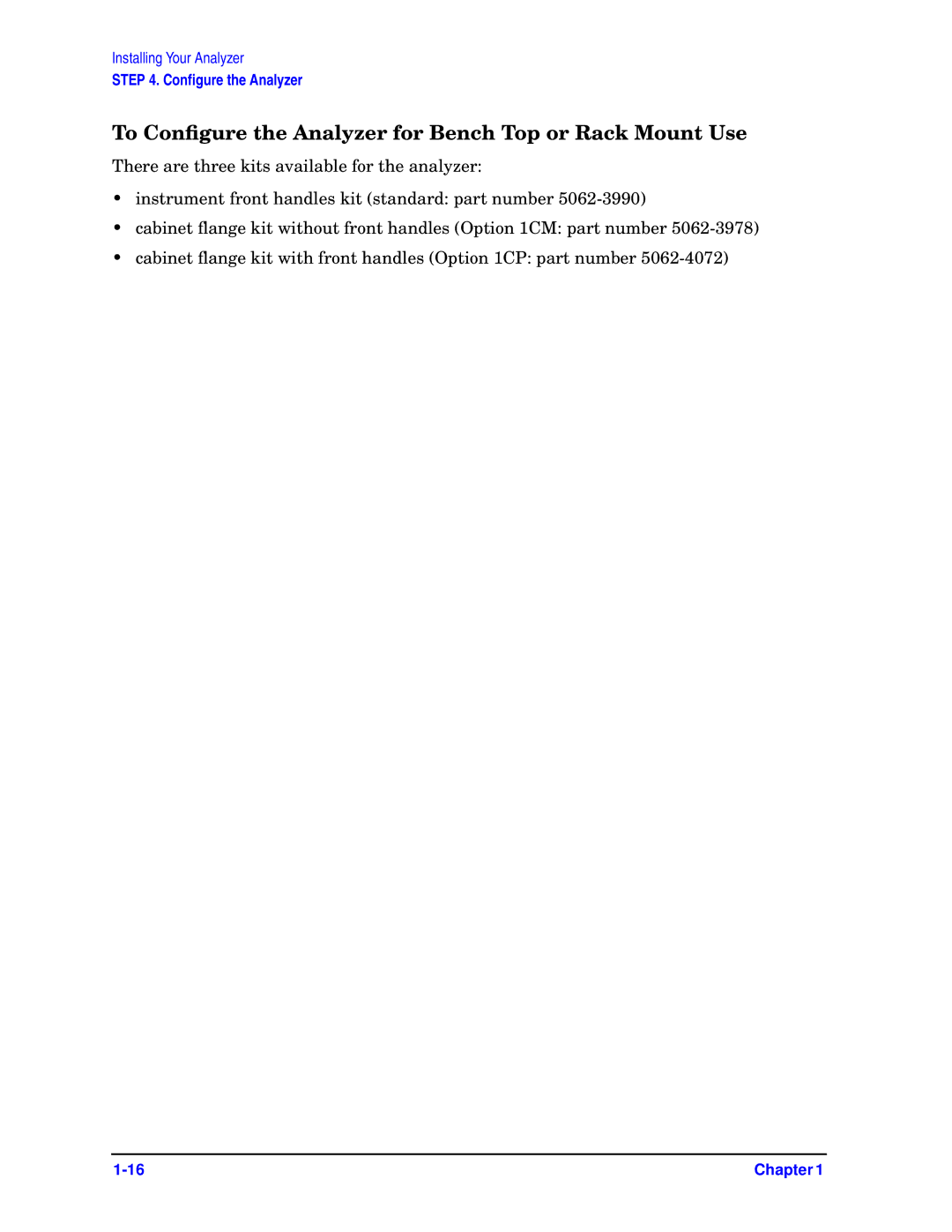 Agilent Technologies 8722ET, ES, 8720ET, 8719ET quick start To Conﬁgure the Analyzer for Bench Top or Rack Mount Use 