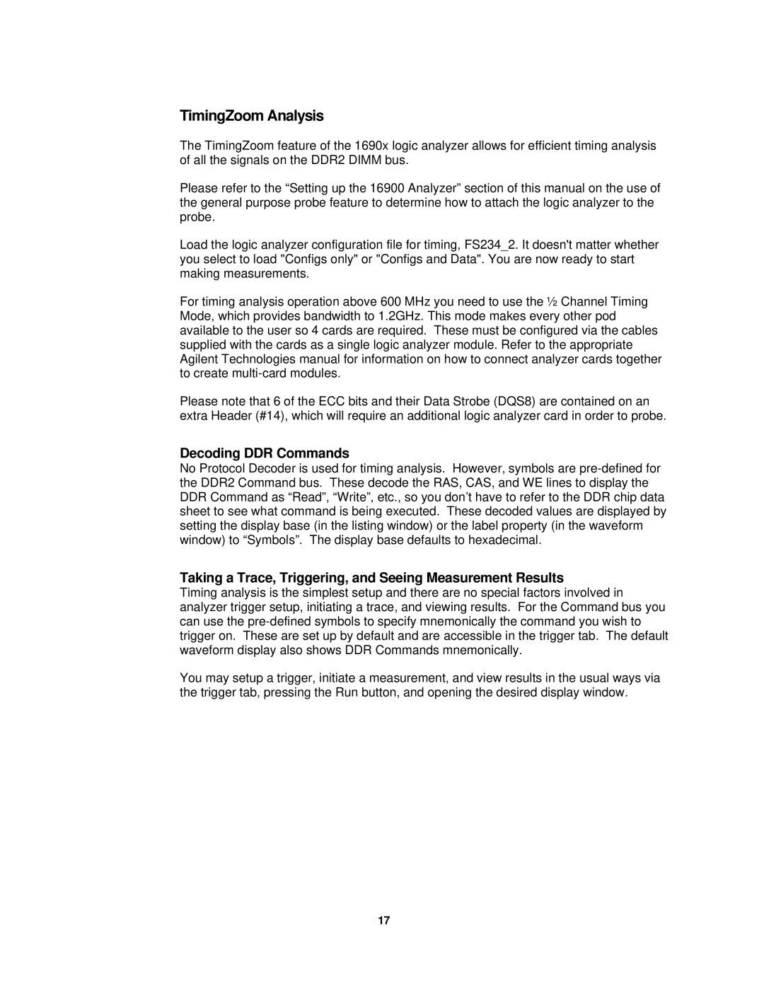 Agilent Technologies FS2334 user manual TimingZoom Analysis, Decoding DDR Commands 