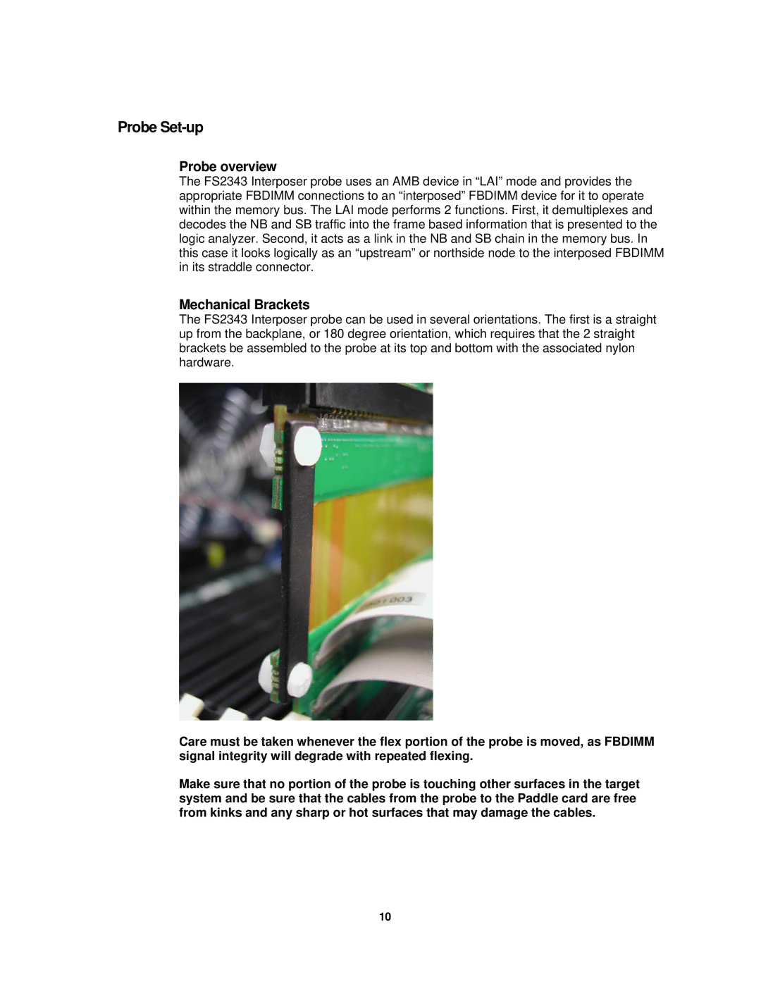 Agilent Technologies FS2343 user manual Probe Set-up, Probe overview, Mechanical Brackets 