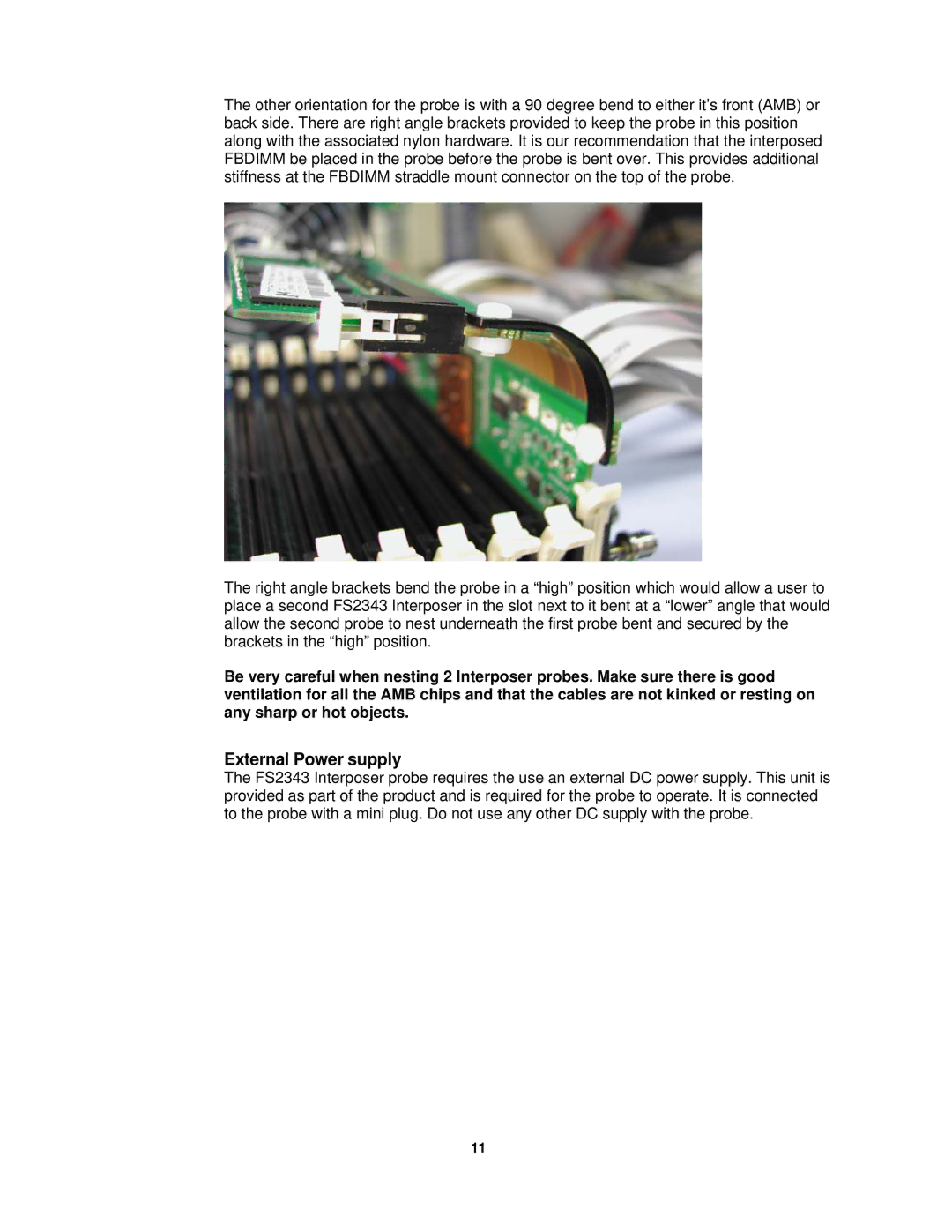 Agilent Technologies FS2343 user manual External Power supply 