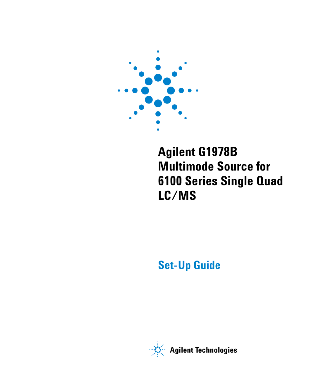 Agilent Technologies G1978B setup guide Set-Up Guide 