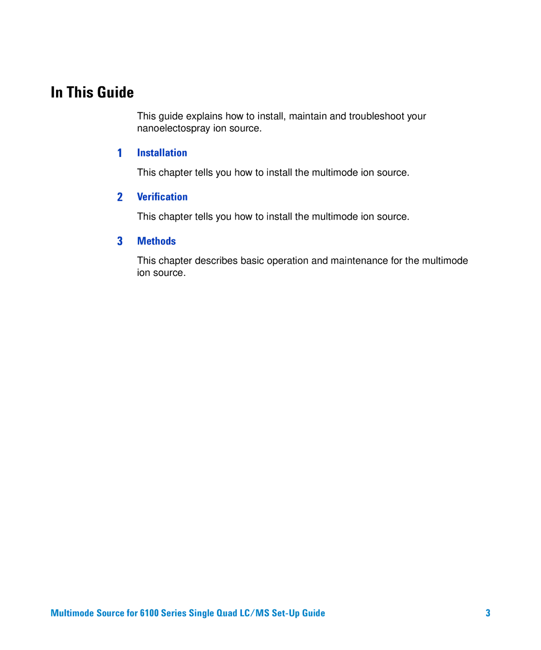 Agilent Technologies G1978B setup guide This Guide 