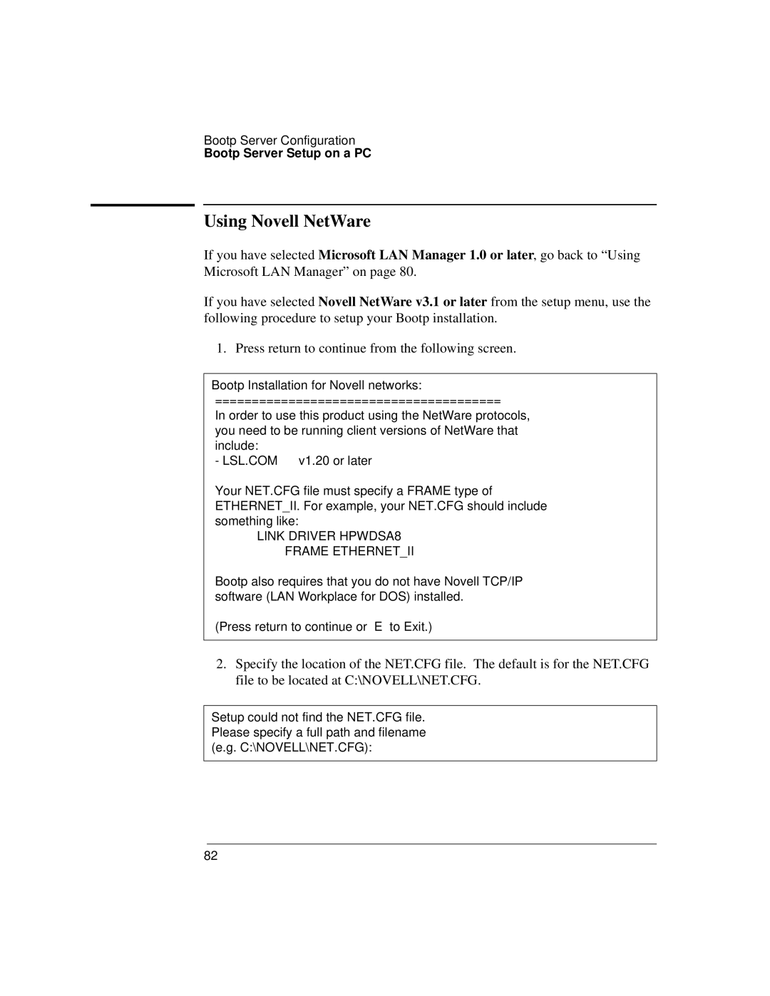 Agilent Technologies J3916A manual Using Novell NetWare, Lsl.Com 