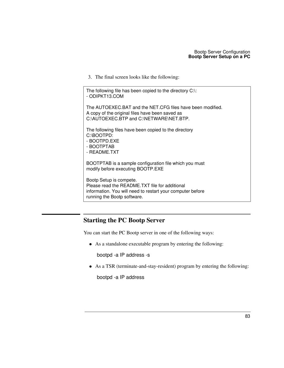 Agilent Technologies J3916A manual Starting the PC Bootp Server 