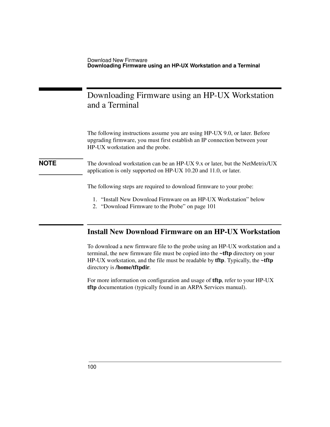 Agilent Technologies J3916A manual Install New Download Firmware on an HP-UX Workstation 