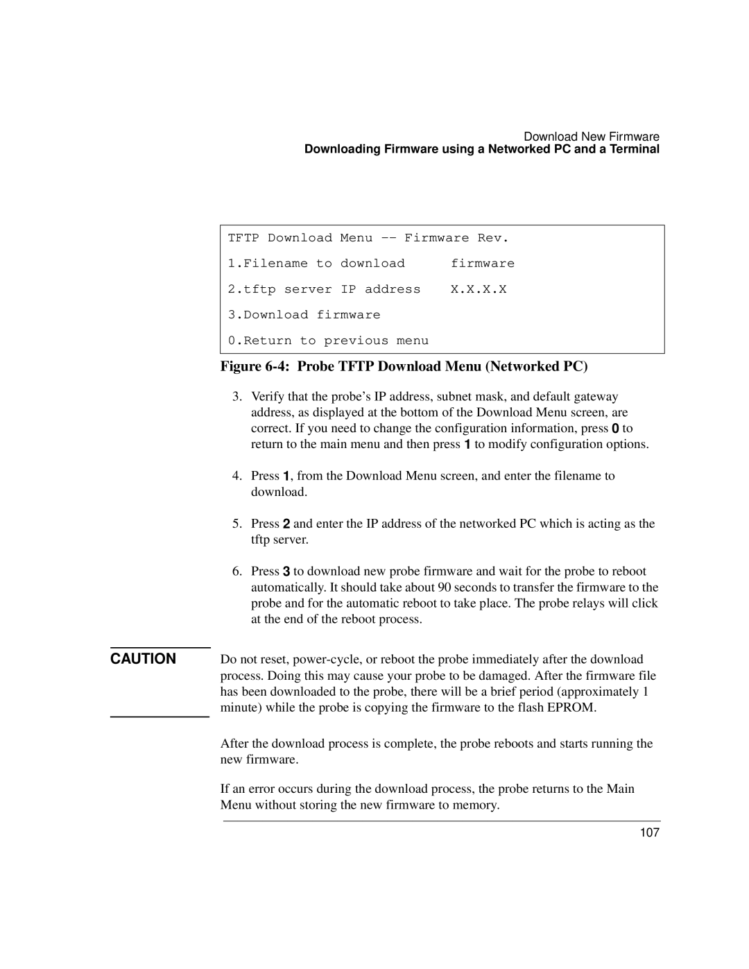 Agilent Technologies J3916A manual Probe Tftp Download Menu Networked PC 