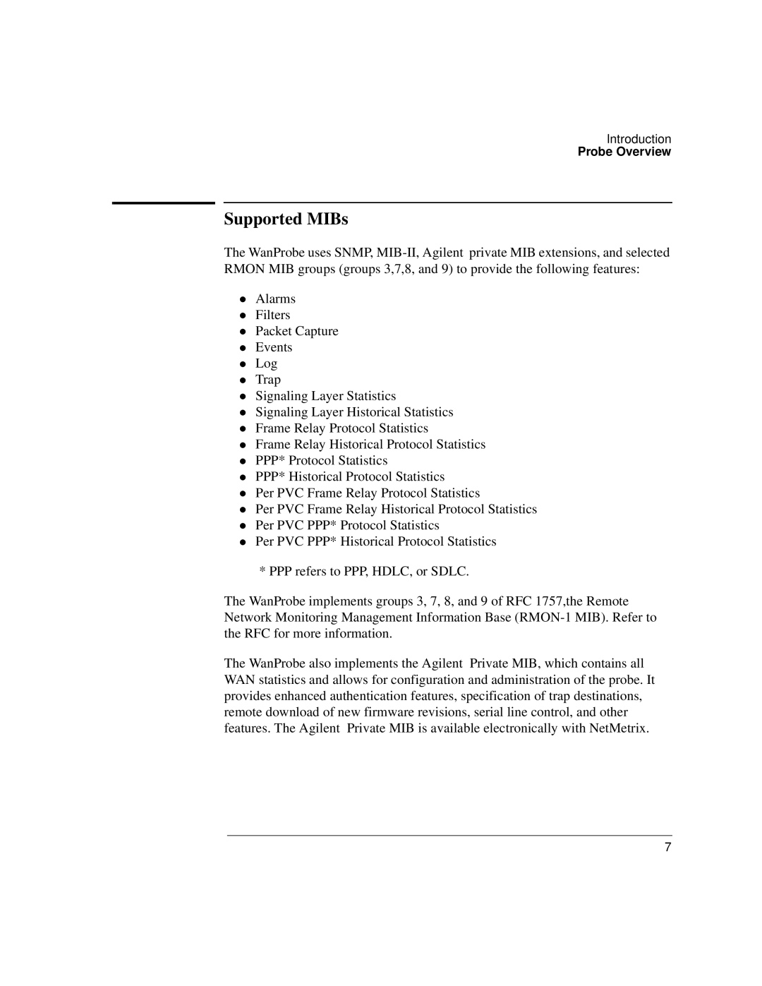 Agilent Technologies J3916A manual Supported MIBs 