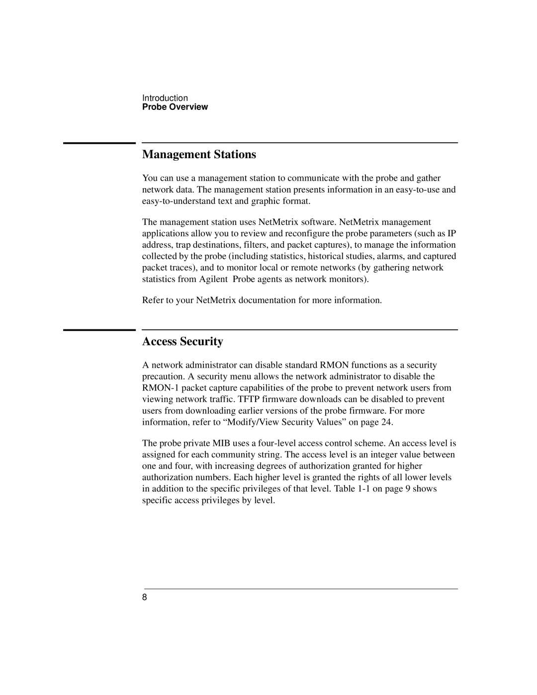 Agilent Technologies J3916A manual Management Stations, Access Security 