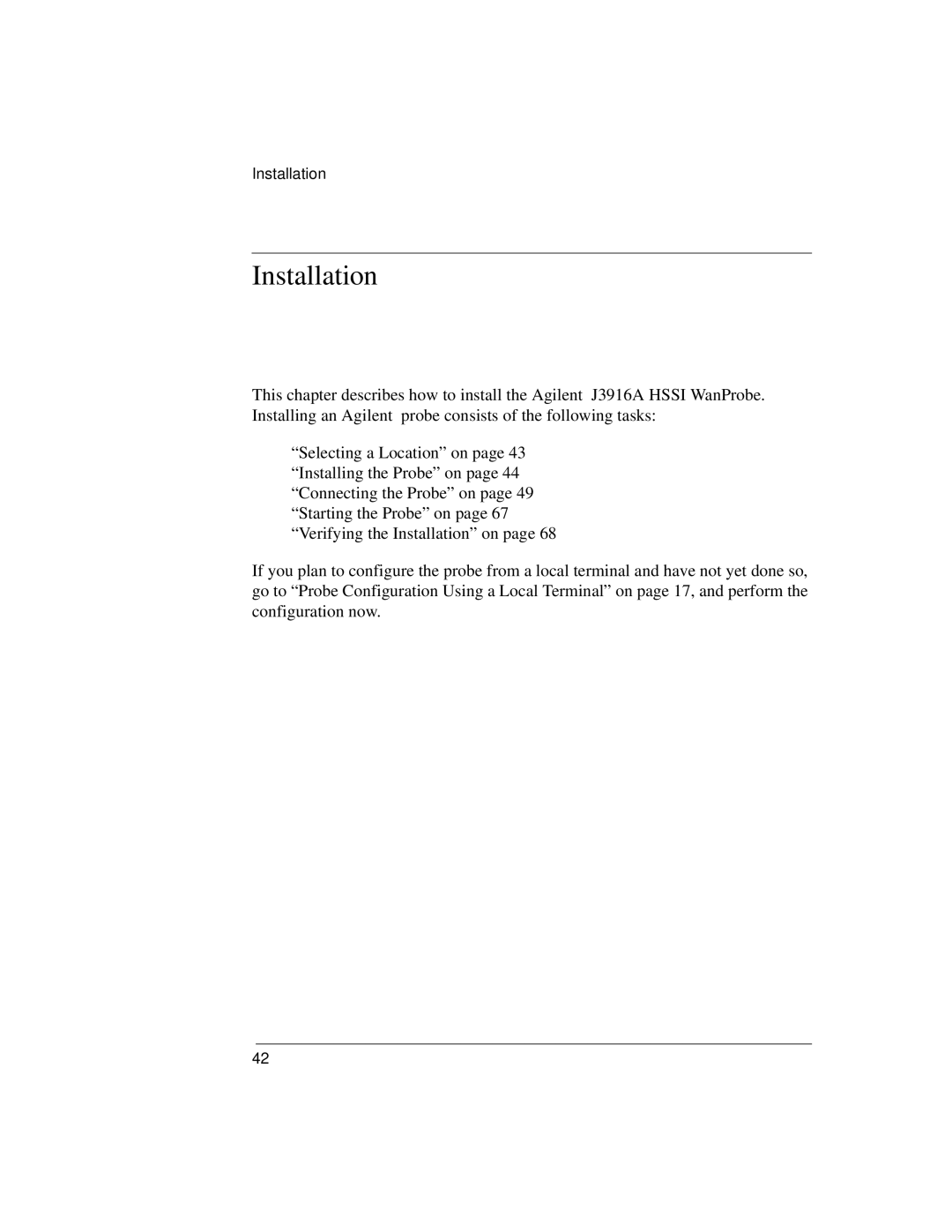 Agilent Technologies J3916A manual Installation 