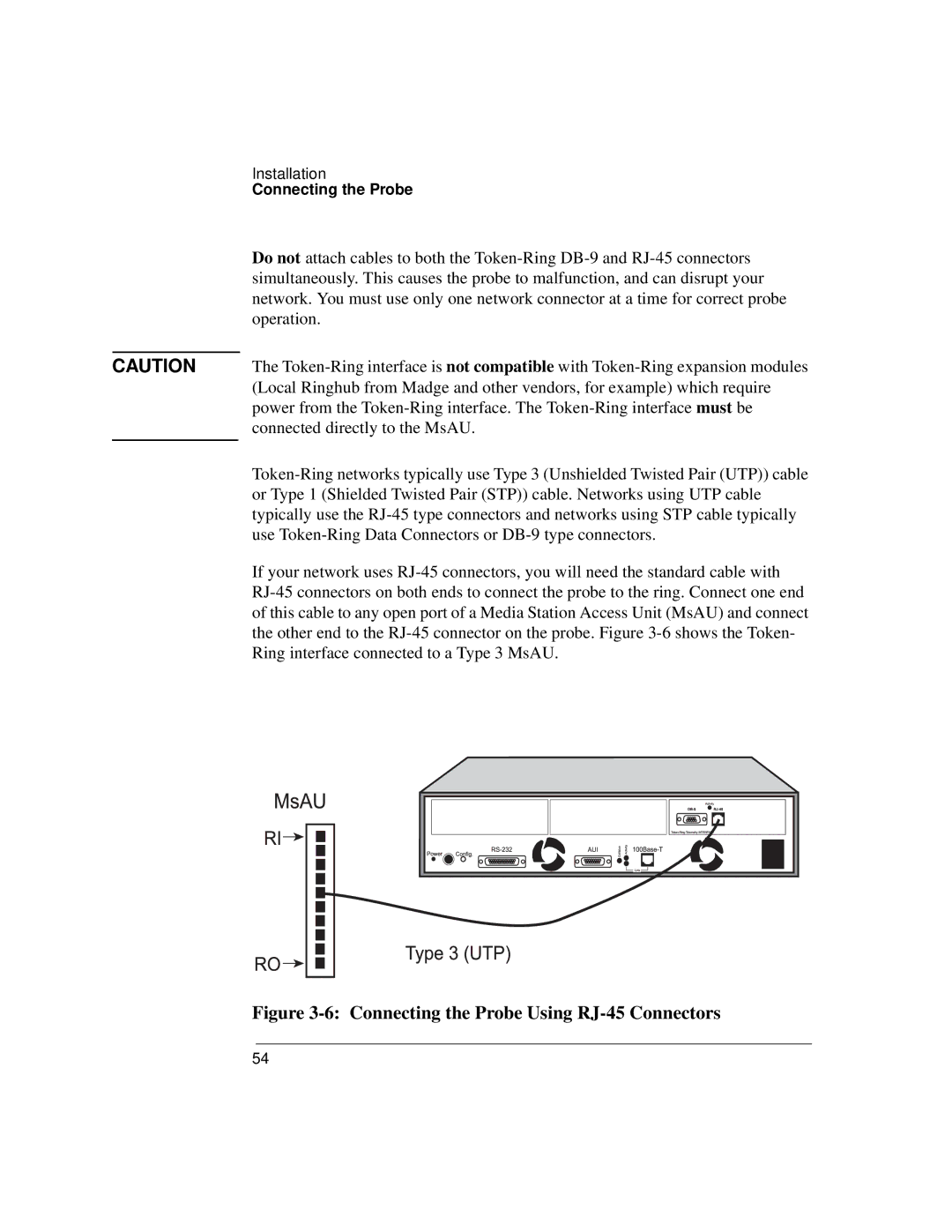 Agilent Technologies J3916A manual Connecting the Probe Using RJ-45 Connectors 