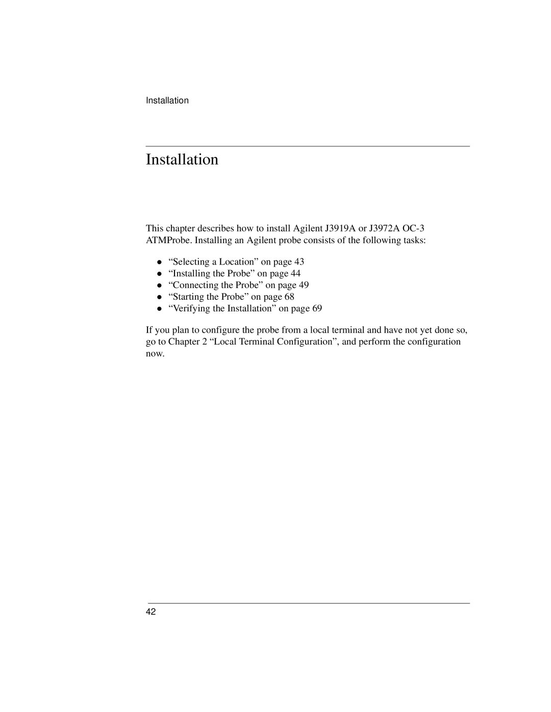 Agilent Technologies J3919A, J3972A manual Installation 