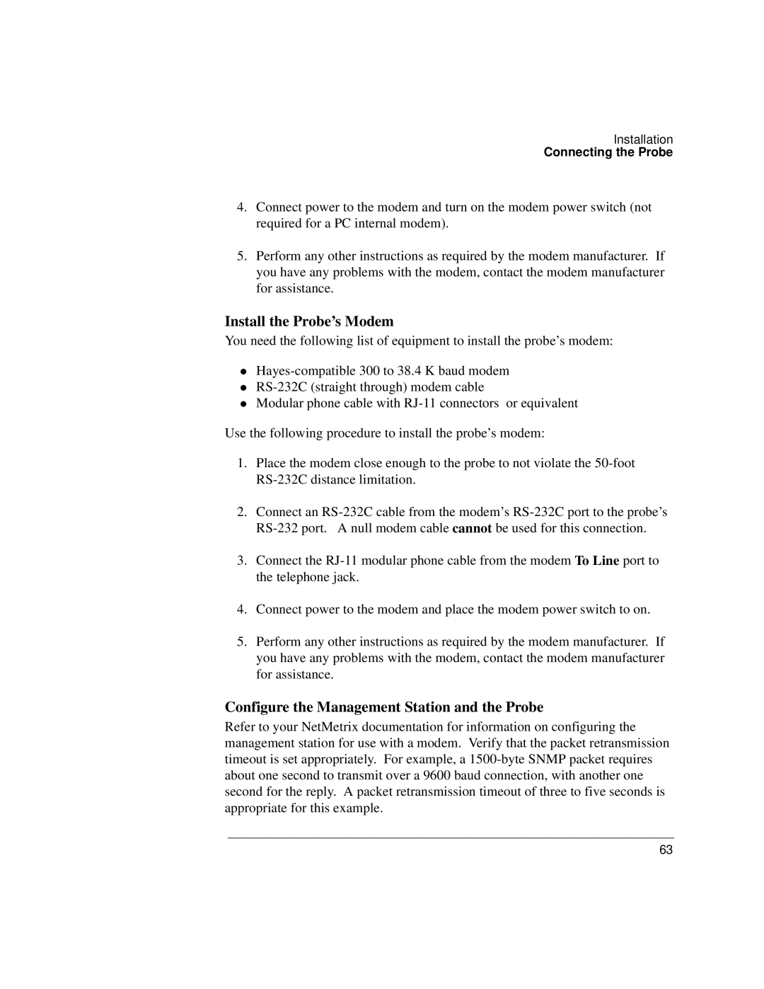 Agilent Technologies J3972A, J3919A manual Install the Probe’s Modem, Configure the Management Station and the Probe 