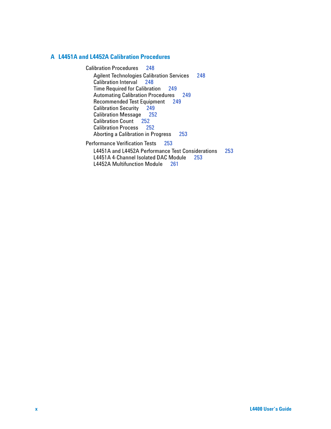 Agilent Technologies L4400 manual L4451A and L4452A Calibration Procedures, Channel Isolated DAC Module 