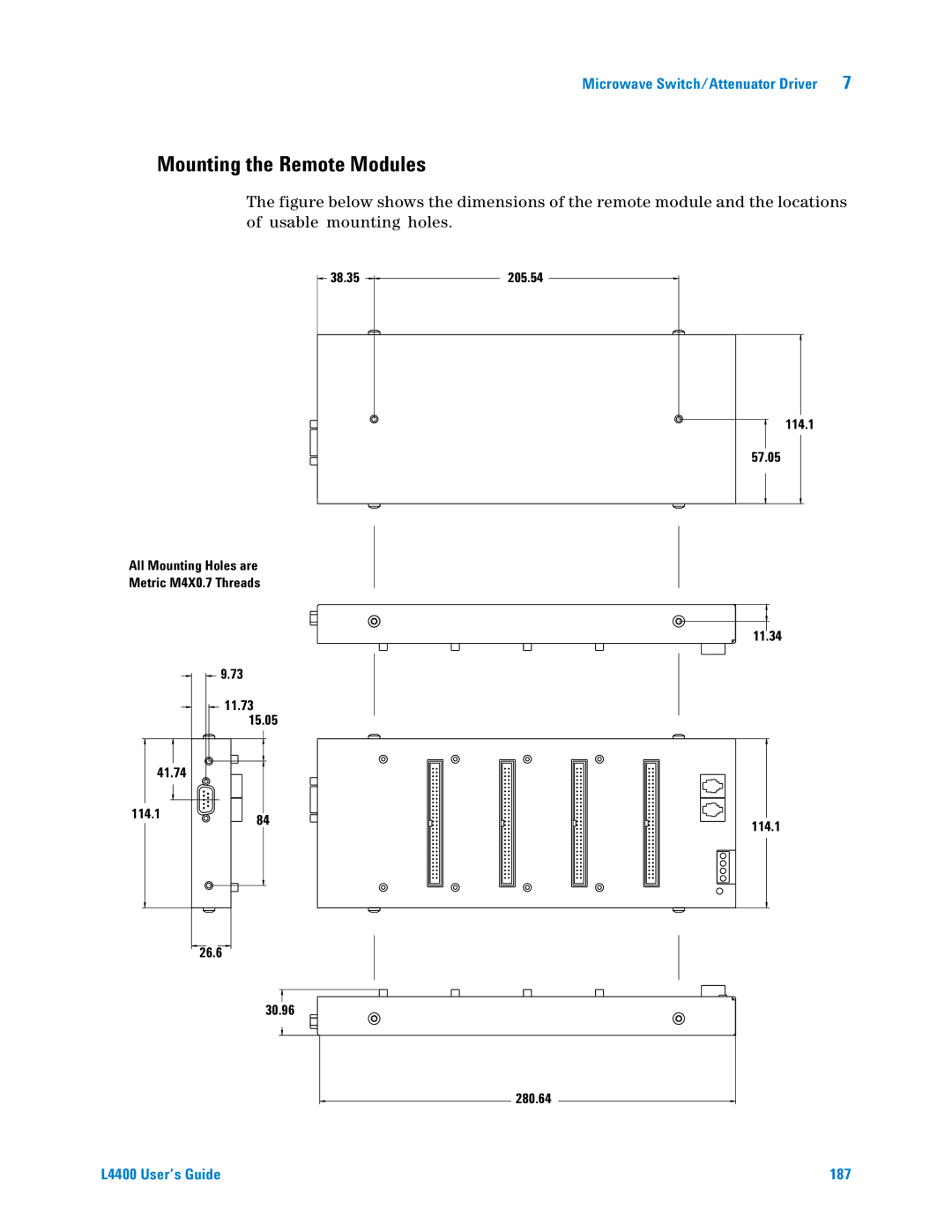 Agilent Technologies L4400 manual Mounting the Remote Modules 