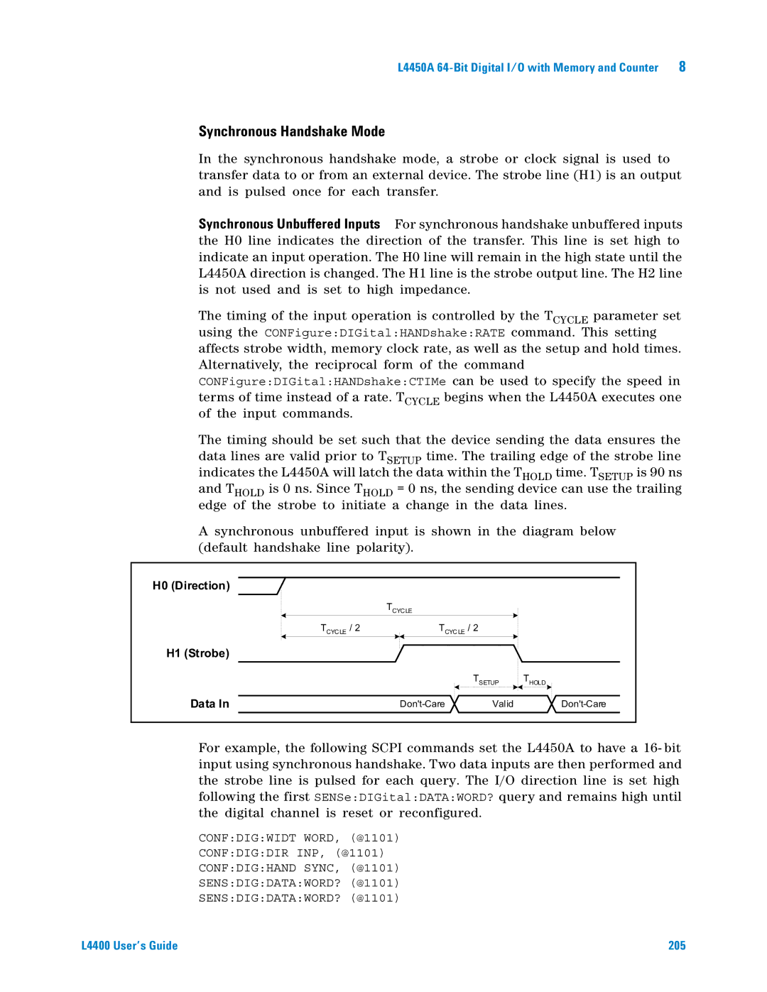 Agilent Technologies L4400 manual Synchronous Handshake Mode 