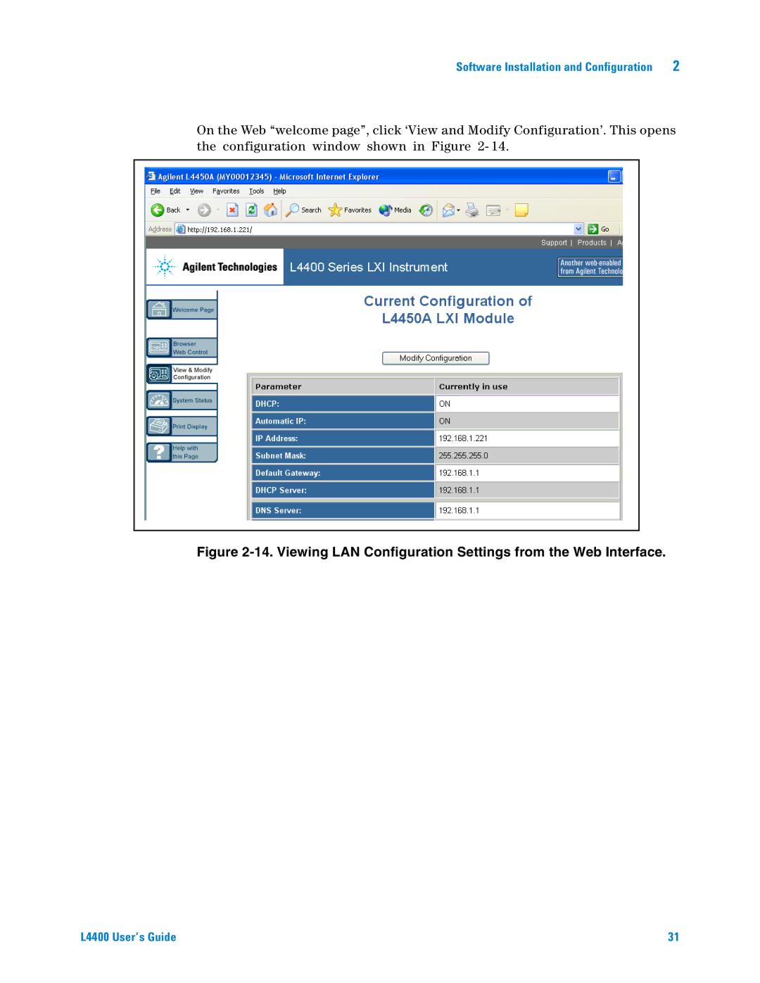 Agilent Technologies manual L4400 User’s Guide 