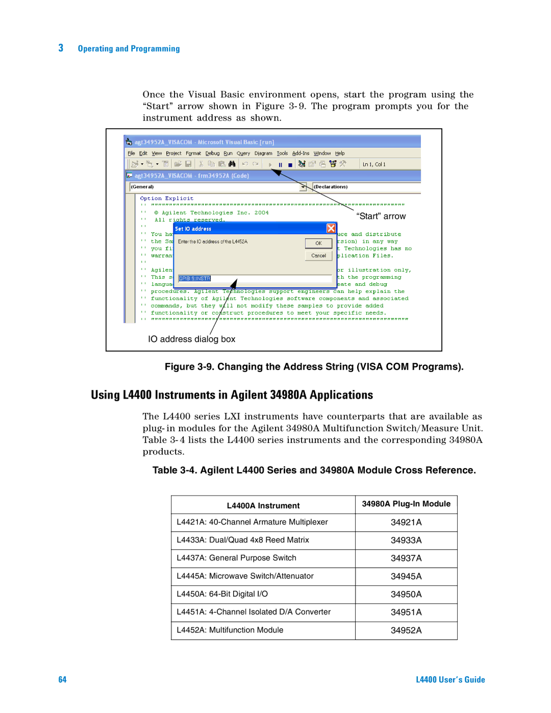 Agilent Technologies manual Using L4400 Instruments in Agilent 34980A Applications 