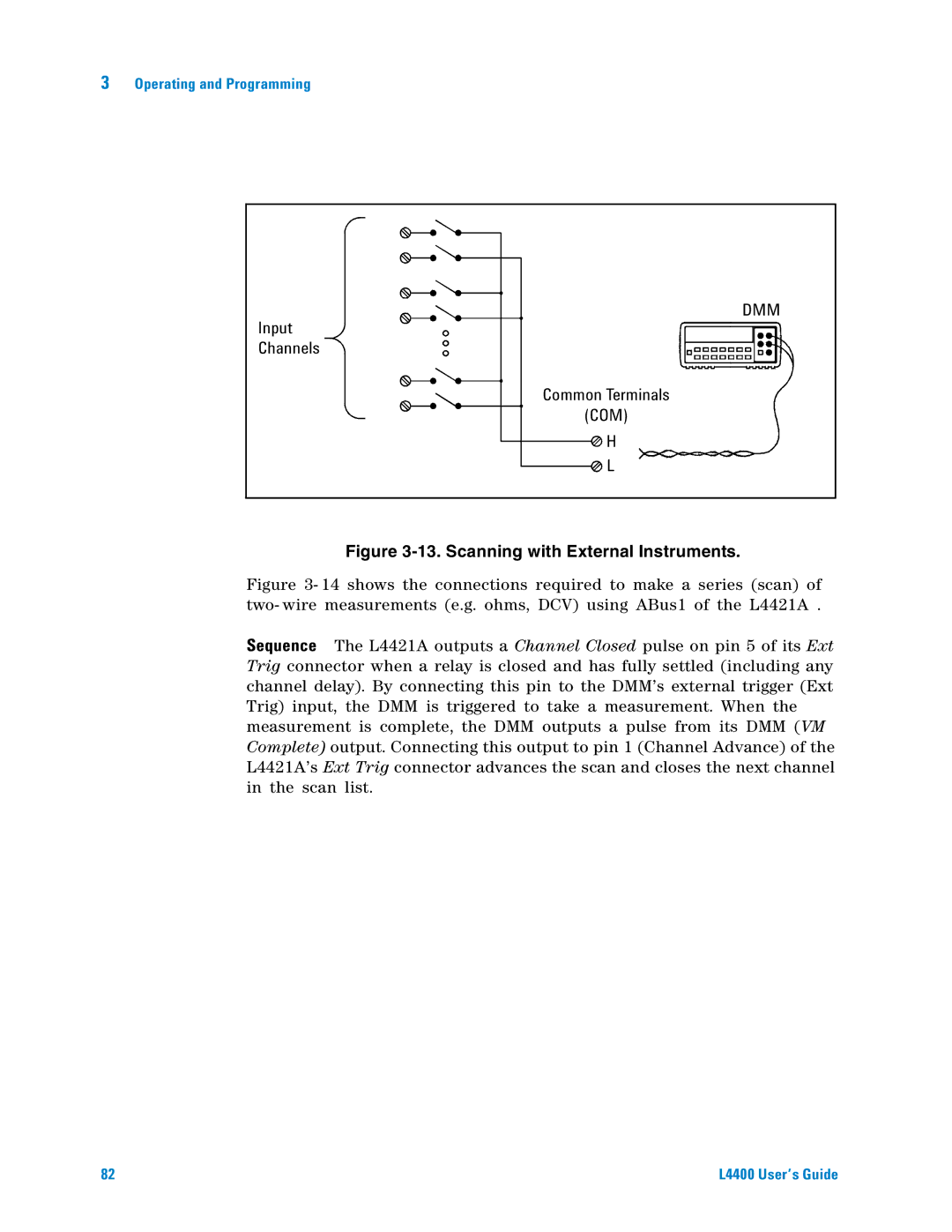 Agilent Technologies L4400 manual Input, Channels, Common Terminals 