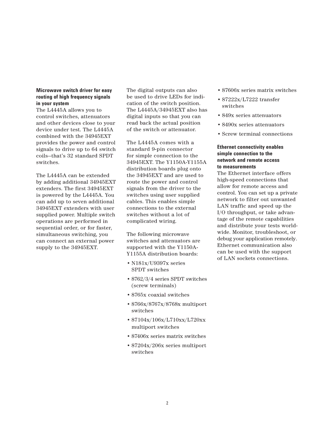 Agilent Technologies L4445A manual 