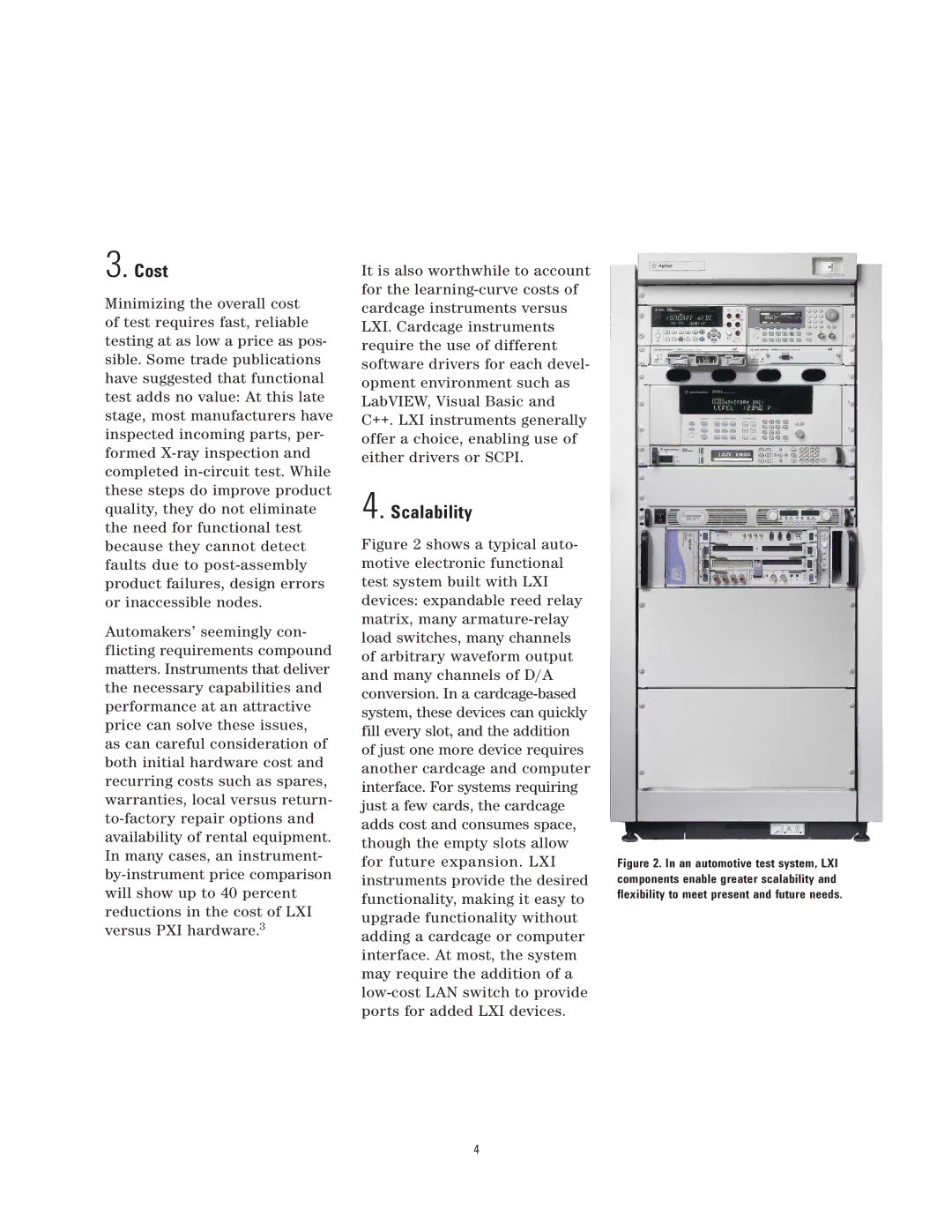 Agilent Technologies LXI manual Cost, Scalability 