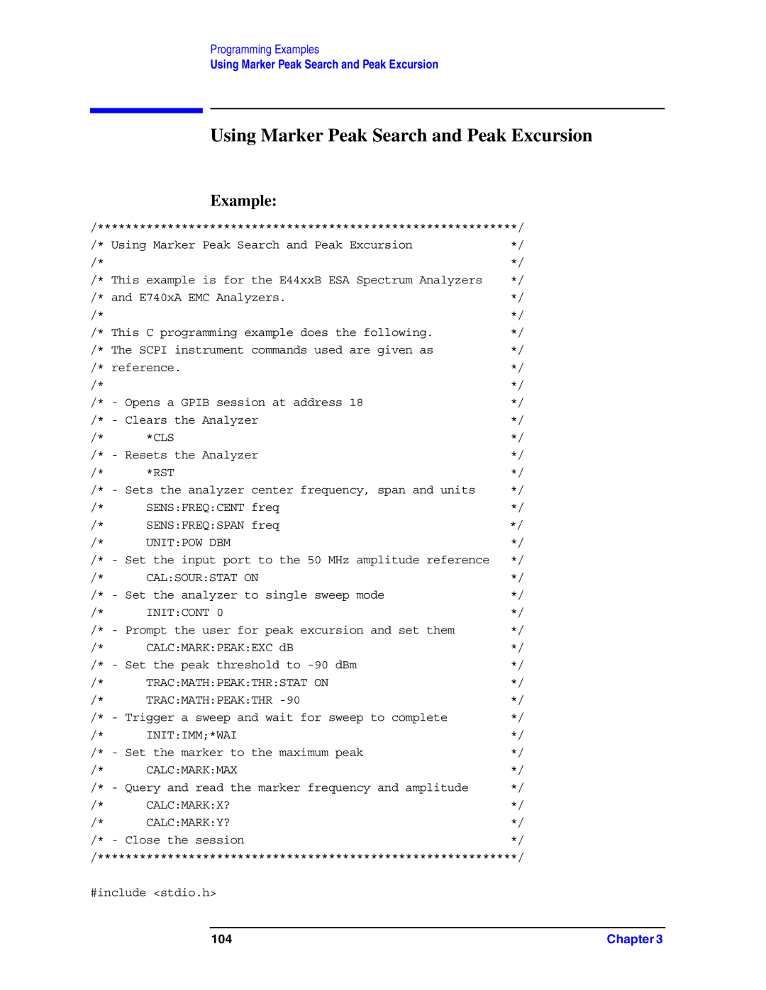 Agilent Technologies Model  A.08.xx manual Using Marker Peak Search and Peak Excursion, Example 