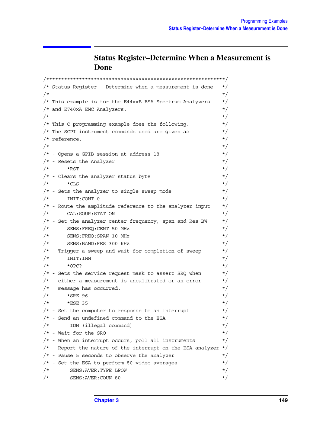 Agilent Technologies Model  A.08.xx manual Status Register-Determine When a Measurement is Done, Initimm OPC? 