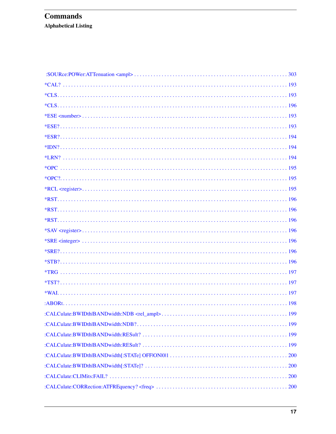 Agilent Technologies Model  A.08.xx manual Commands 