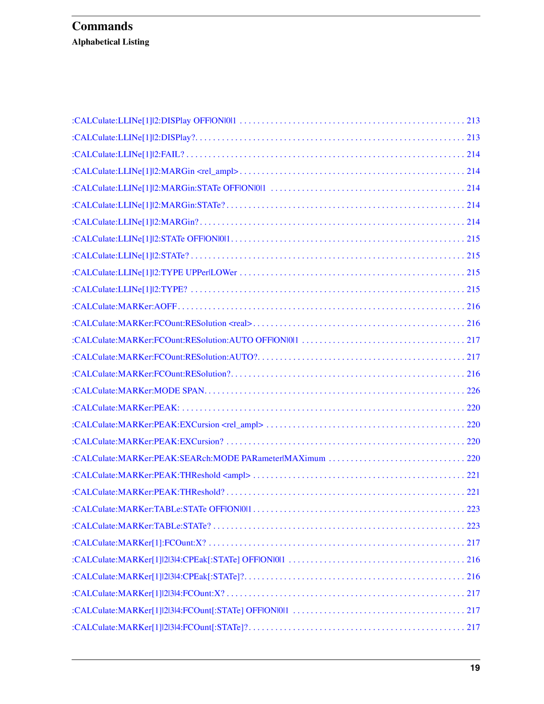 Agilent Technologies Model  A.08.xx manual Commands 