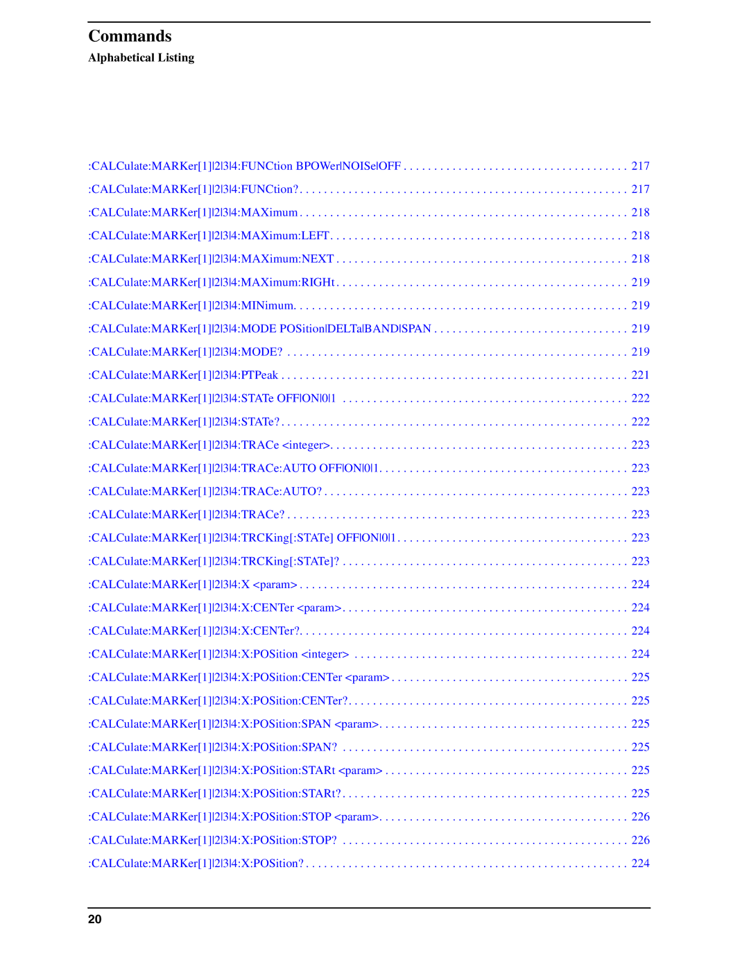 Agilent Technologies Model  A.08.xx manual Commands 