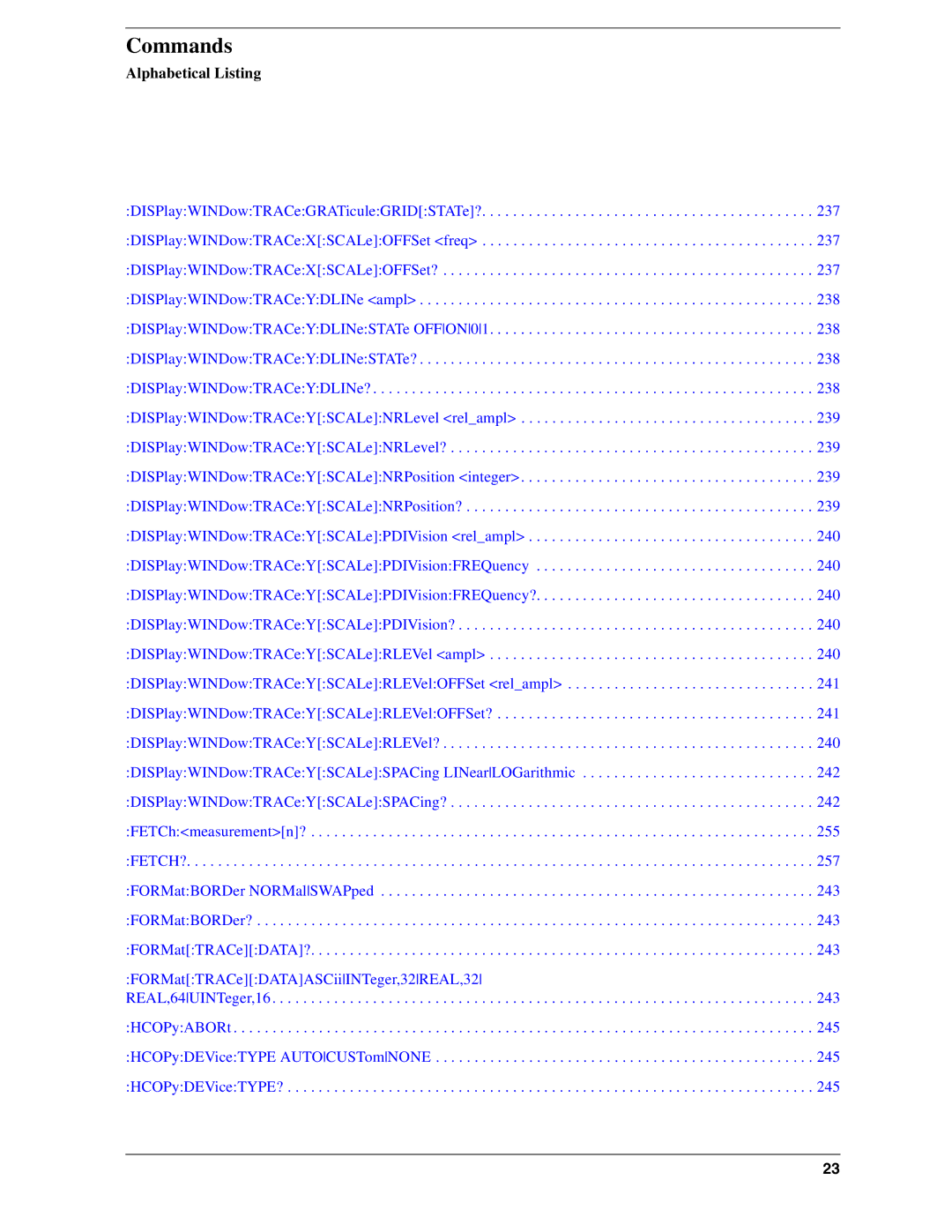 Agilent Technologies Model  A.08.xx manual Commands 