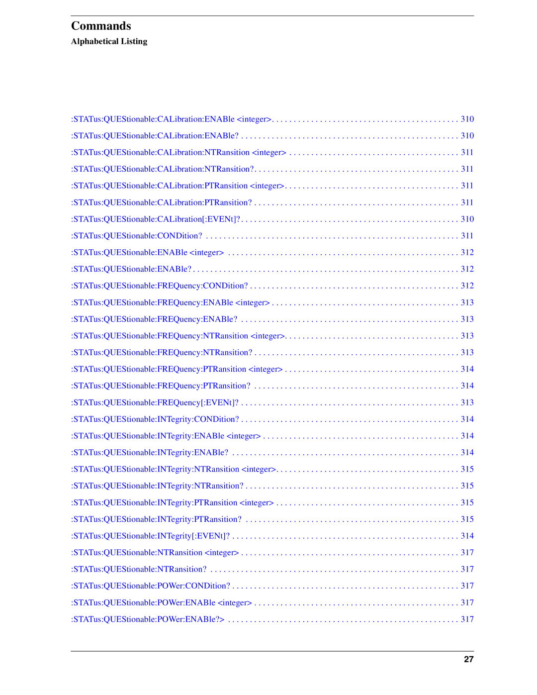 Agilent Technologies Model  A.08.xx manual Commands 