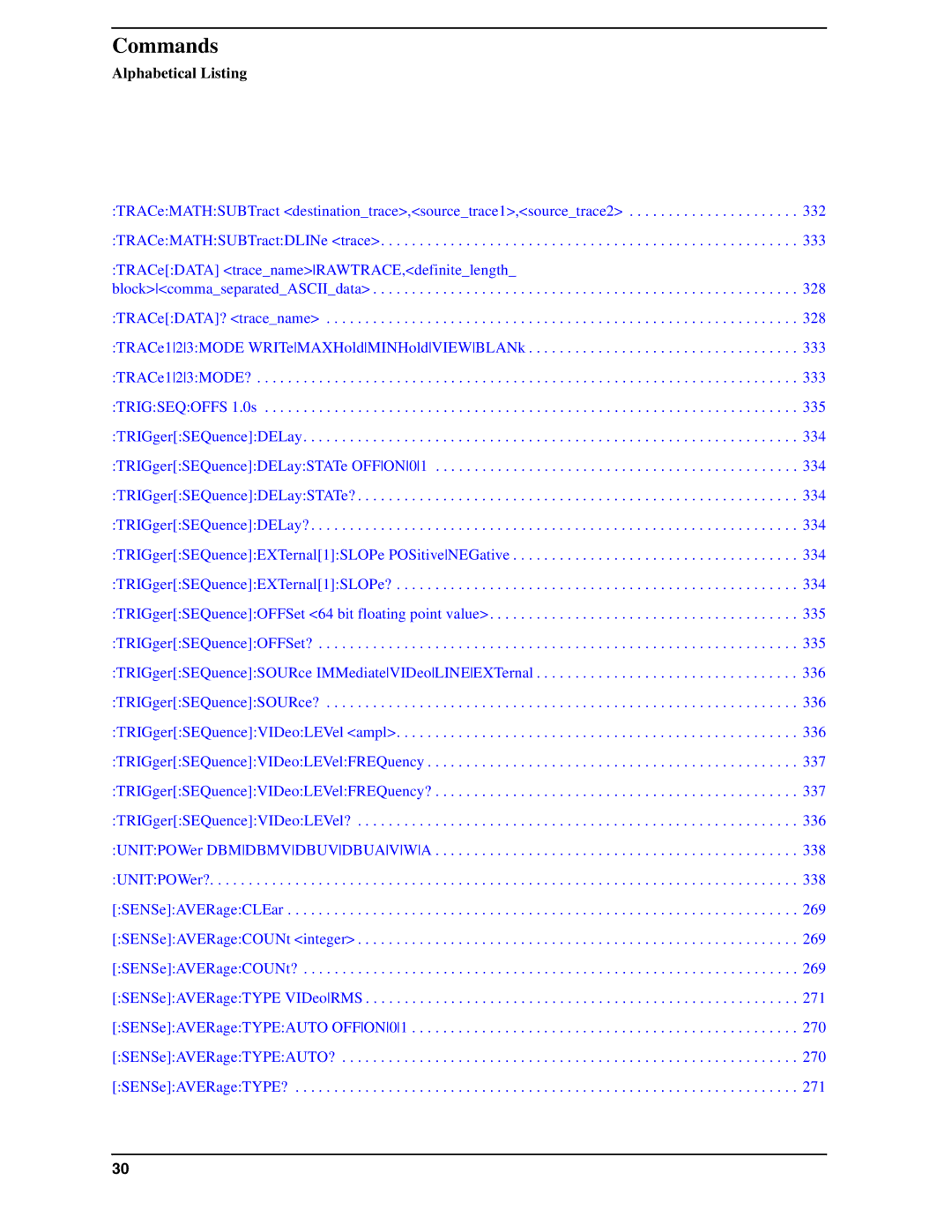 Agilent Technologies Model  A.08.xx manual Commands 