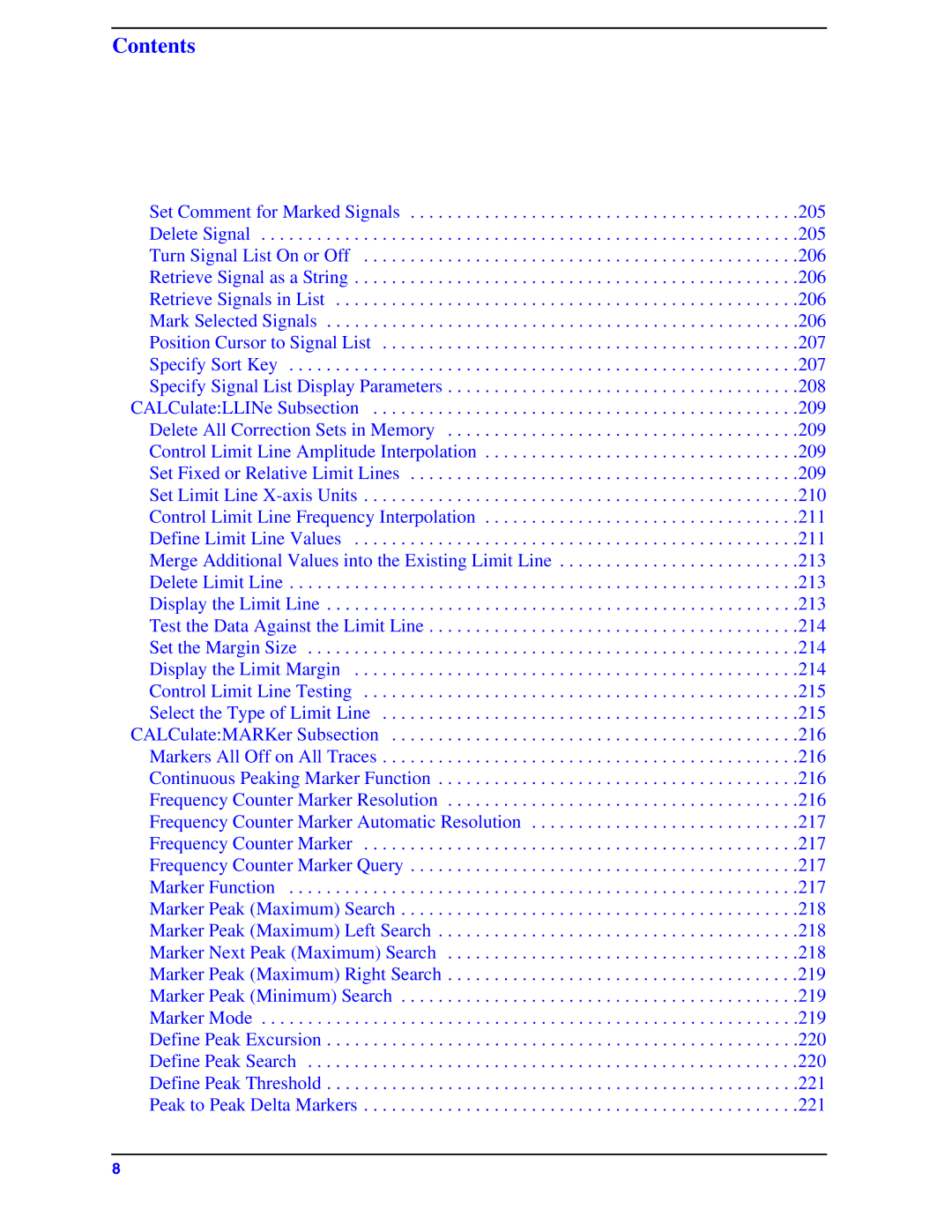 Agilent Technologies Model  A.08.xx manual Contents 