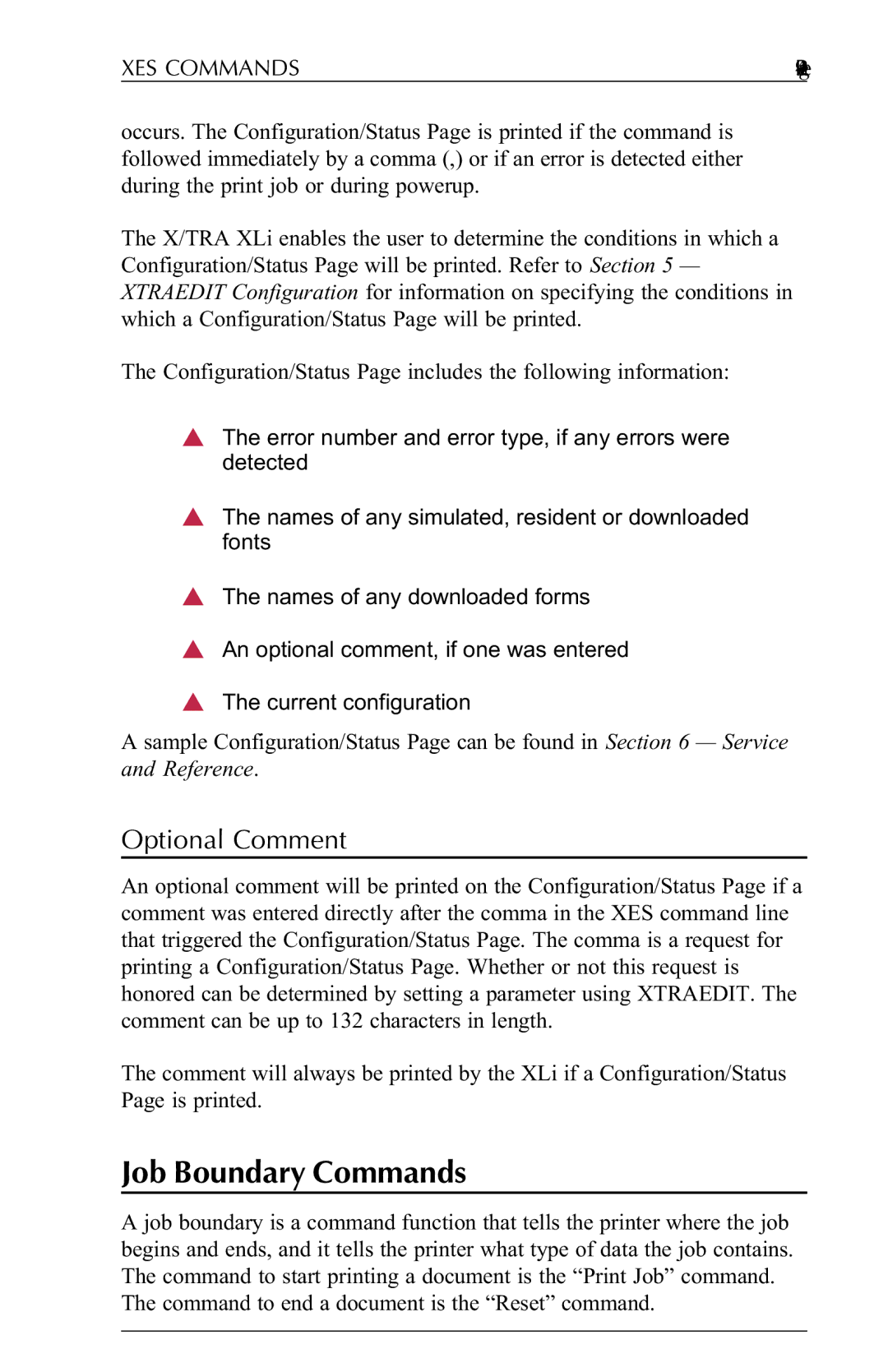 Agilent Technologies N-Series user manual Job Boundary Commands, Optional Comment 