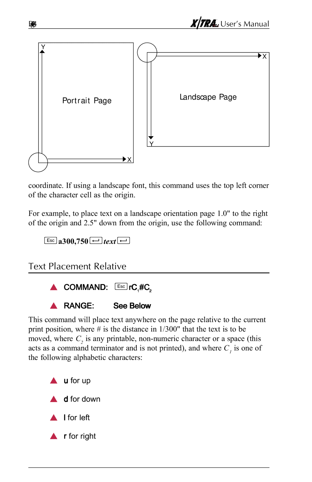 Agilent Technologies N-Series user manual Text Placement Relative, Page424 User’s Manual Portrait Landscape 