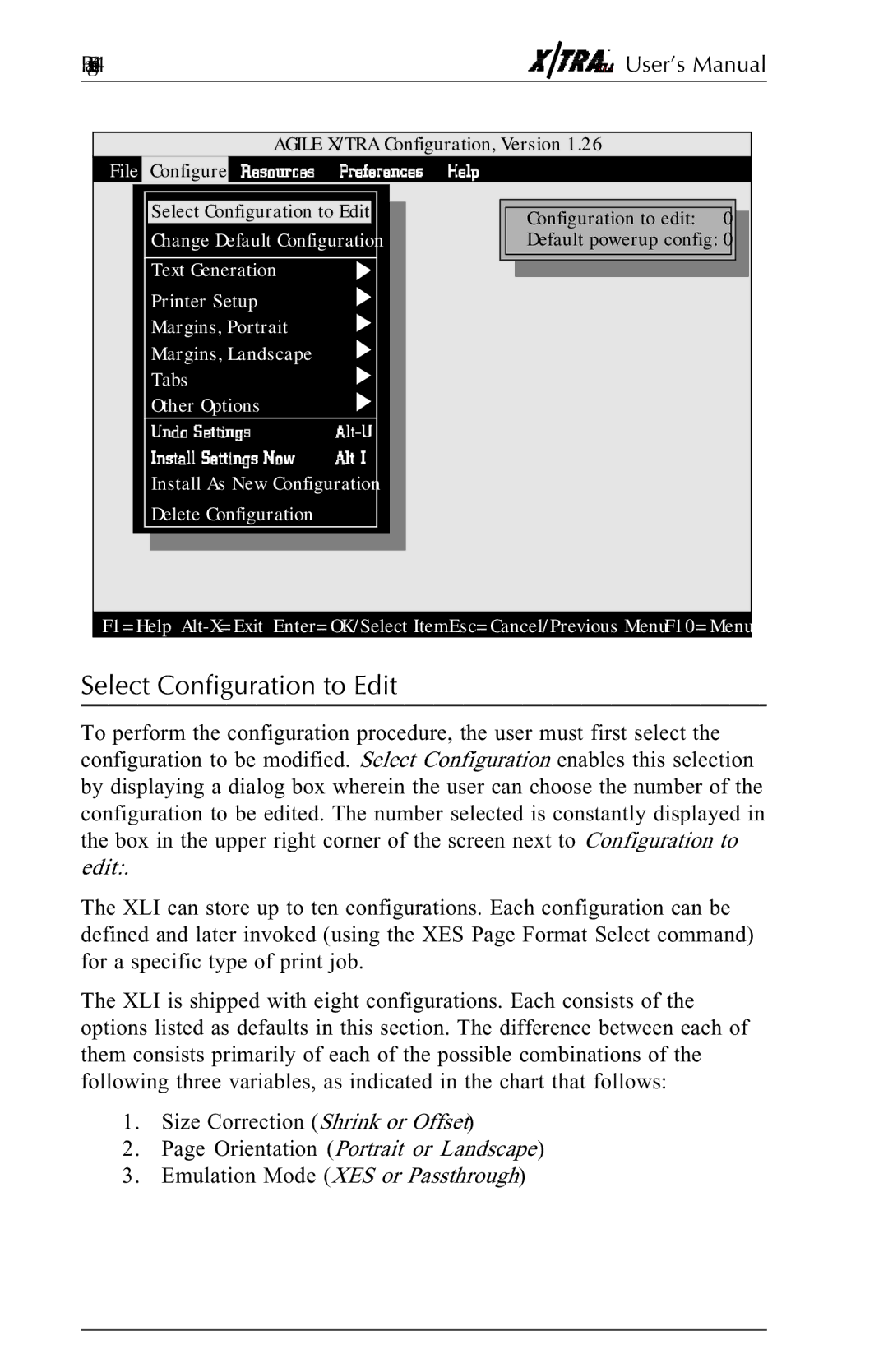 Agilent Technologies N-Series user manual Select Configuration to Edit, Page54 User’s Manual 