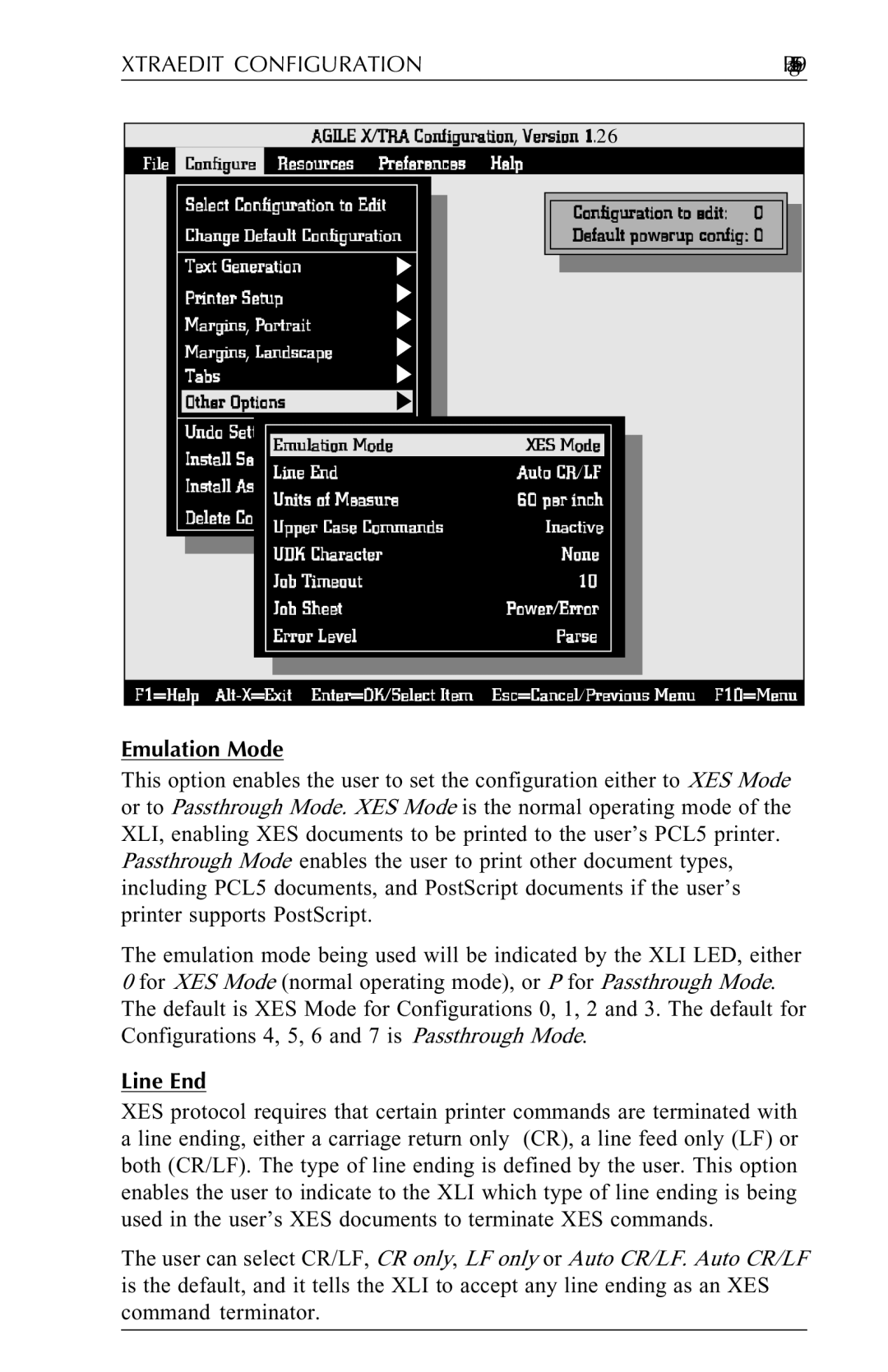 Agilent Technologies N-Series user manual Emulation Mode, Line End 