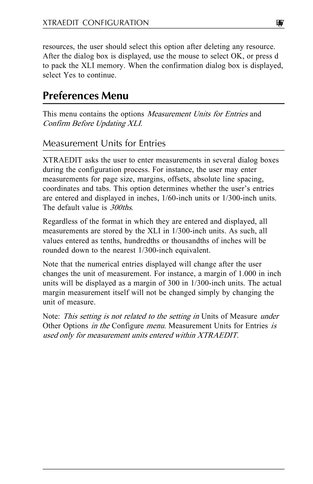 Agilent Technologies N-Series user manual Preferences Menu, Measurement Units for Entries 