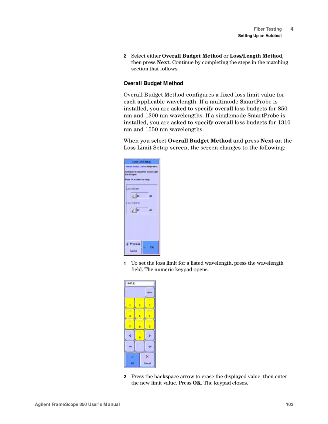 Agilent Technologies N2610A user manual Overall Budget Method 