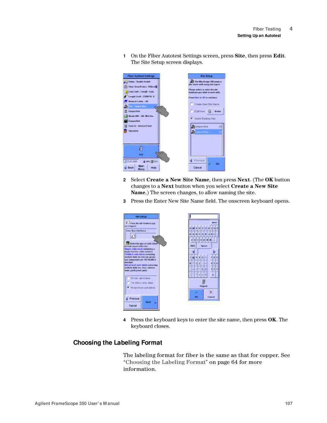 Agilent Technologies N2610A user manual Choosing the Labeling Format on page 64 for more 