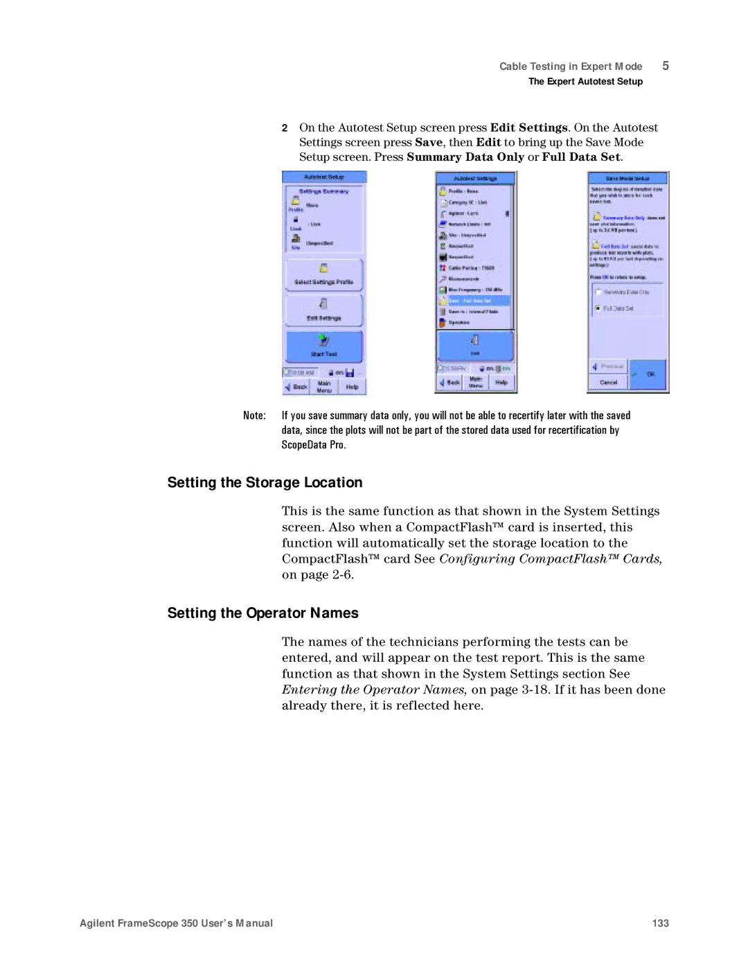 Agilent Technologies N2610A user manual Setting the Storage Location, Setting the Operator Names 