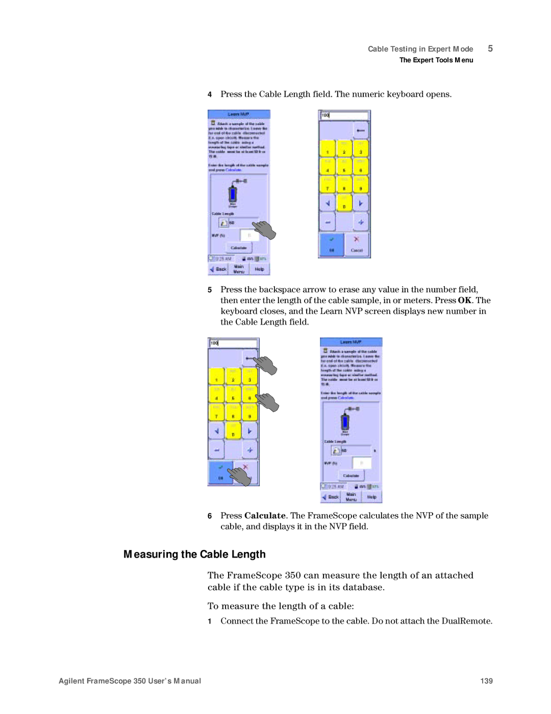 Agilent Technologies N2610A user manual Measuring the Cable Length 