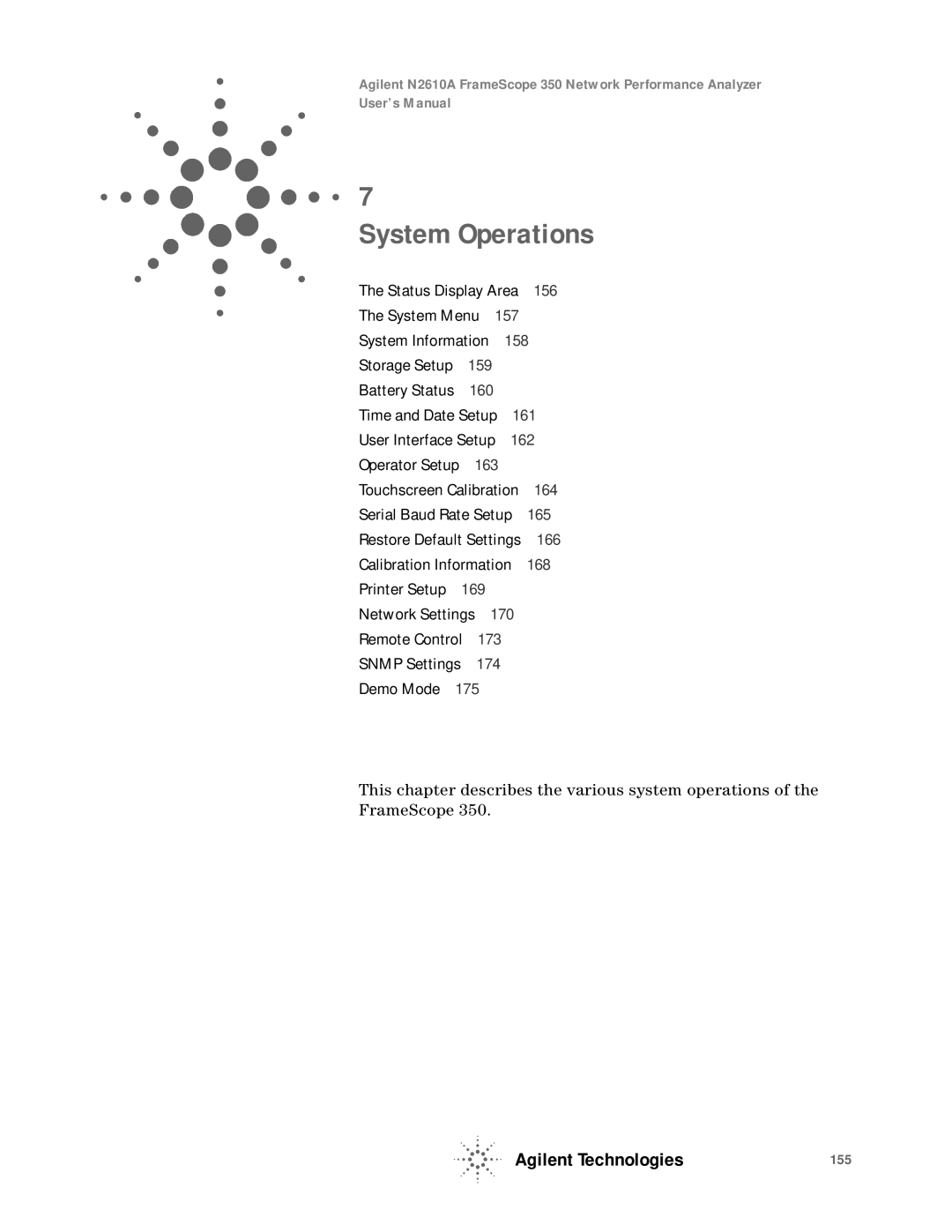 Agilent Technologies N2610A user manual System Operations 